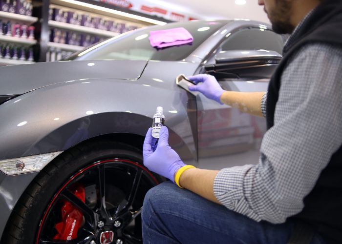 Ceramic Coating on gray car